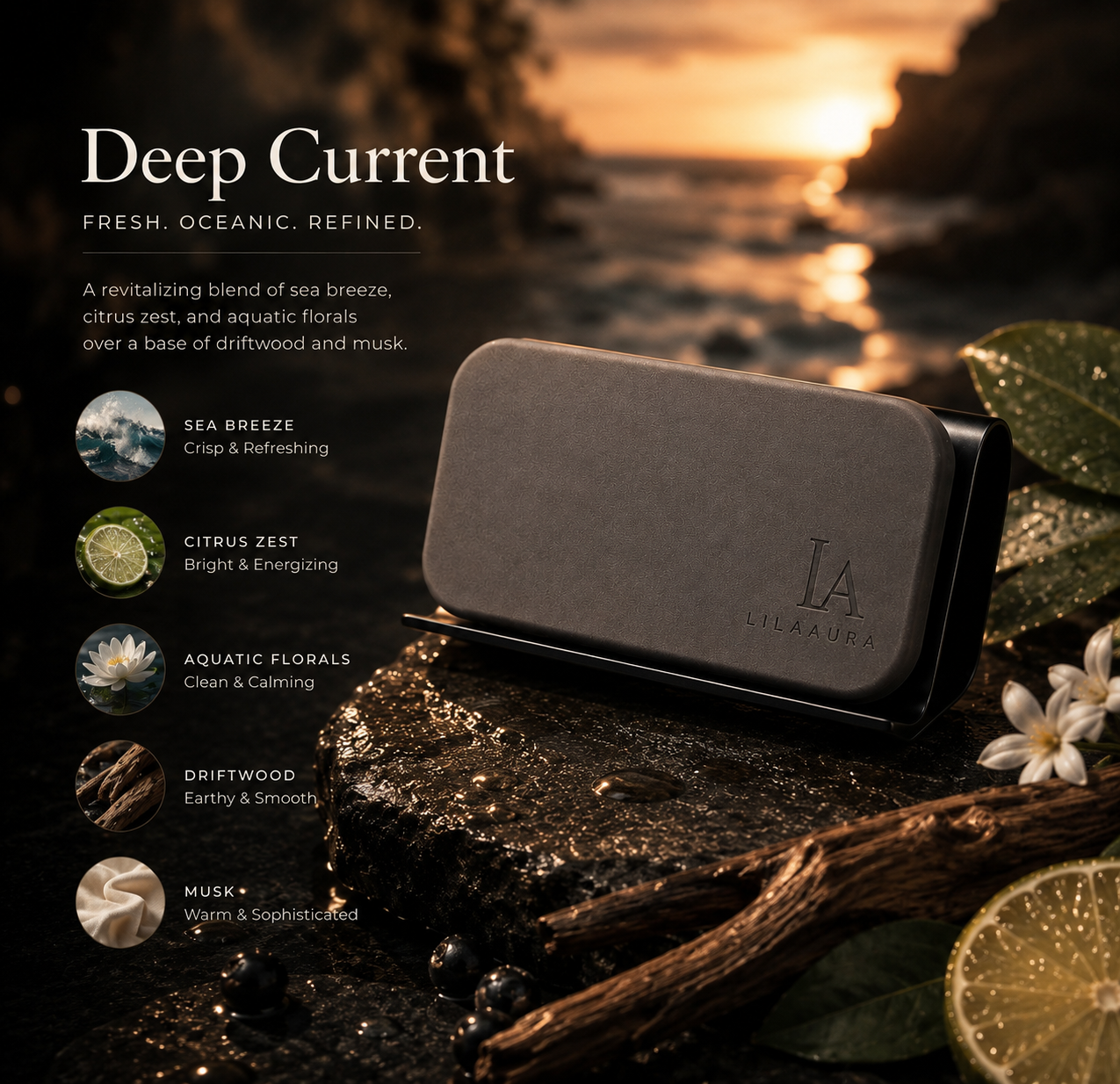 Lila Aura Stone Car Freshener