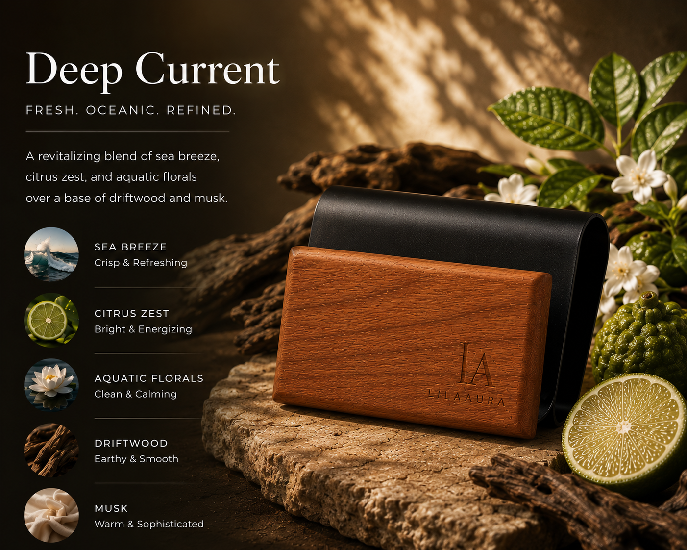 Lila Aura Wood Car Freshener