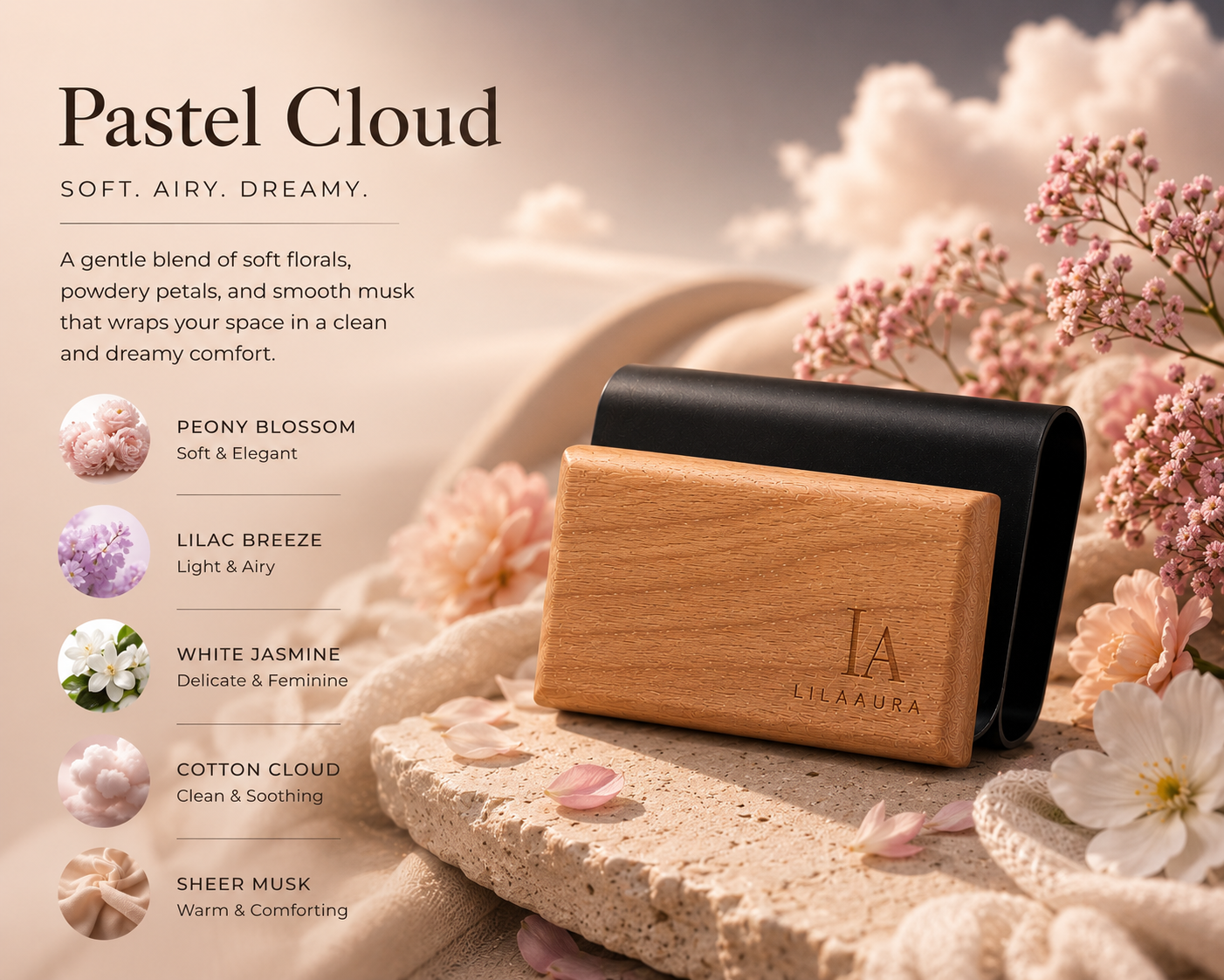 Lila Aura Wood Car Freshener